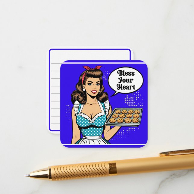 Retro Pinup_ Bless Your Heart Enclosure Card (Front/Back In Situ)