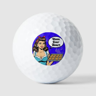 Retro Pinup_ Bless Your Heart Golf Balls