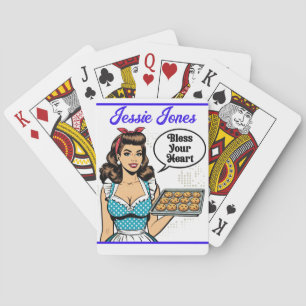 Retro Pinup_ Bless Your Heart Playing Cards