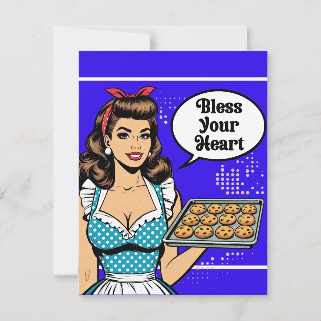 Retro Pinup_ Bless Your Heart RSVP Card (Front)