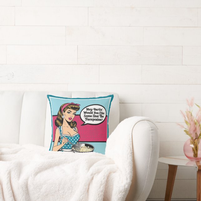 Retro Pinup_ Hey Darlin Cushion (Couch)