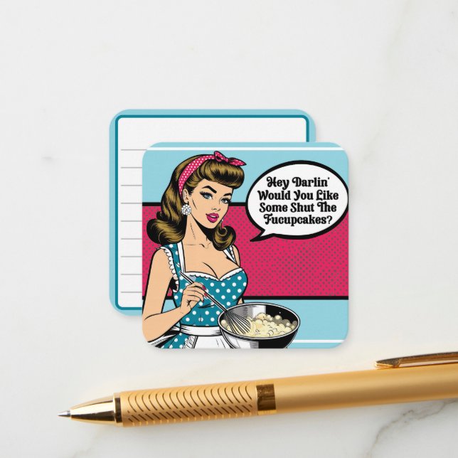 Retro Pinup_ Hey Darlin Enclosure Card (Front/Back In Situ)