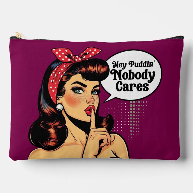Retro Pinup_ Hey Pudding Accessory Pouch (Front)