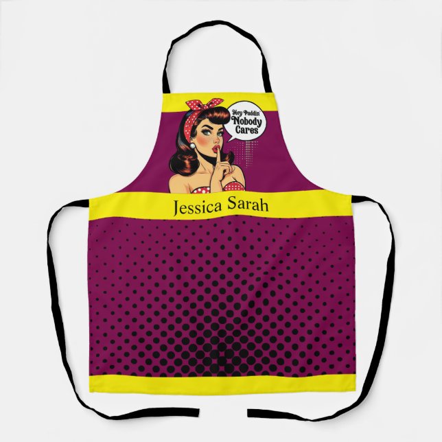 Retro Pinup_ Hey Pudding Apron (Front)