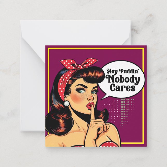 Retro Pinup_ Hey Pudding Card (Front)