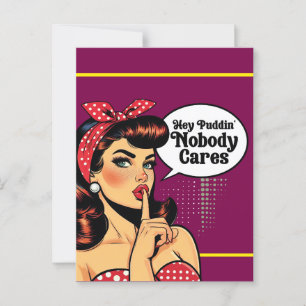 Retro Pinup_ Hey Pudding Postcard