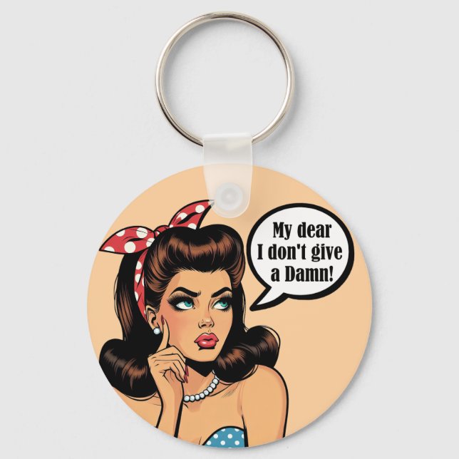 Retro Pinup_ My Dear Key Ring (Back)