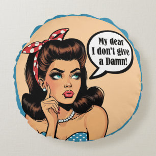 Retro Pinup_ My Dear Round Cushion