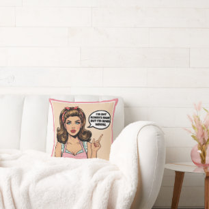 Retro Pinup_ Not Wrong Cushion
