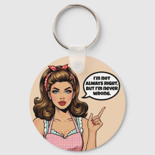Retro Pinup_ Not Wrong Key Ring