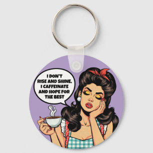 Retro Pinup_ Rise and Shine Key Ring