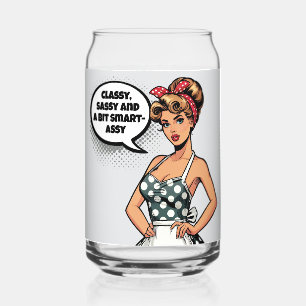 Retro Pinup_ Smart Assy Can Glass