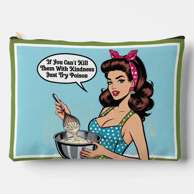 Retro Pinup_ With Kindness Accessory Pouch (Front)