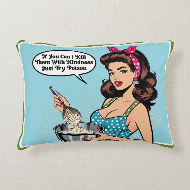 Retro Pinup_ With Kindness Decorative Cushion (Front)