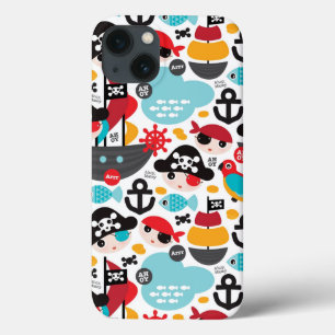 Retro pirates illustration sailing iPhone 13 case