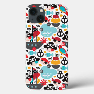 Retro pirates illustration sailing iPhone 13 case