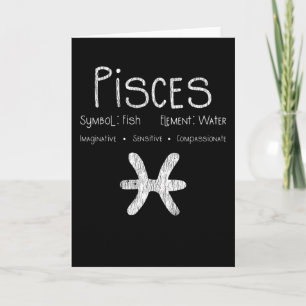 Retro Pisces Zodiac Sign Fish Water Astrology Gift Card