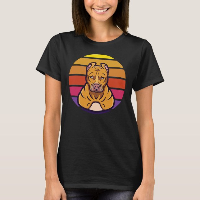 Retro Pitbull Headshot T-Shirt (Front)