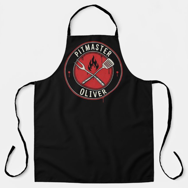 Retro Pitmaster Grill Master Apron (Front)
