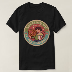 Retro Pixel Art Levelling Up My Snacks Power Desig T-Shirt
