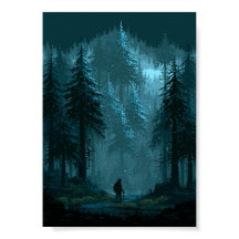 Retro Pixel Art Lone Traveller in a Snowy 