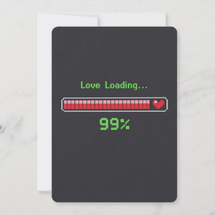 Retro Pixel Art Love Loading Valentine Holiday Card