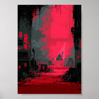 Retro Pixel Art Musician Performing Poster