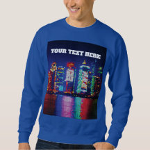Retro Pixel Art Neon City Skyline T-Shirt