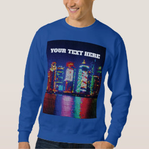 Retro Pixel Art Neon City Skyline T-Shirt Sweatshirt