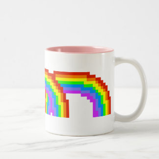 Retro Pixel Art Rainbow Mug
