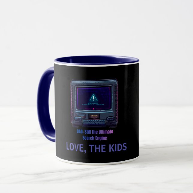 Retro Pixel Art Tech Dad Personalised Gift Mug (Front Left)