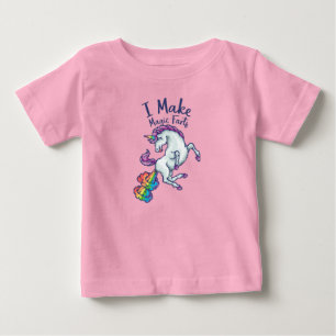 Retro Pixel Funny Unicorn I Make Magic Farts Baby T-Shirt