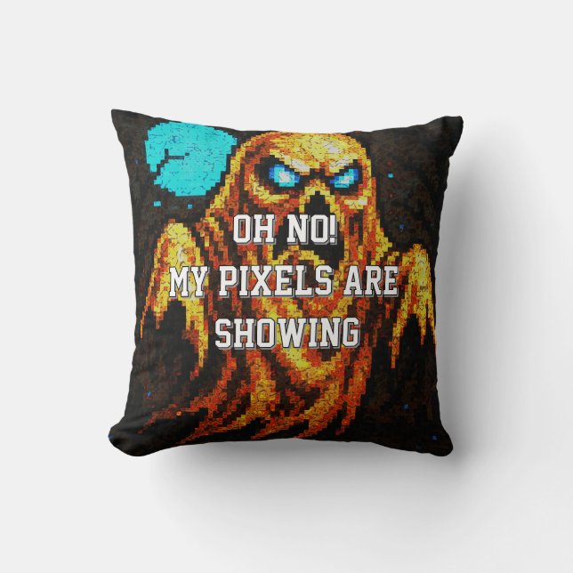 Retro Pixel Ghost  Cushion (Front)