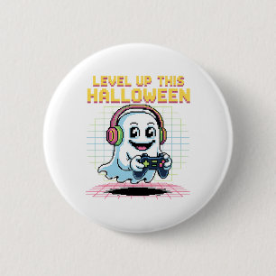 Retro Pixel Ghost Gamer Halloween Cute Spooky Gami 6 Cm Round Badge