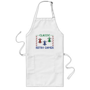 Retro Pixel Race Long Apron