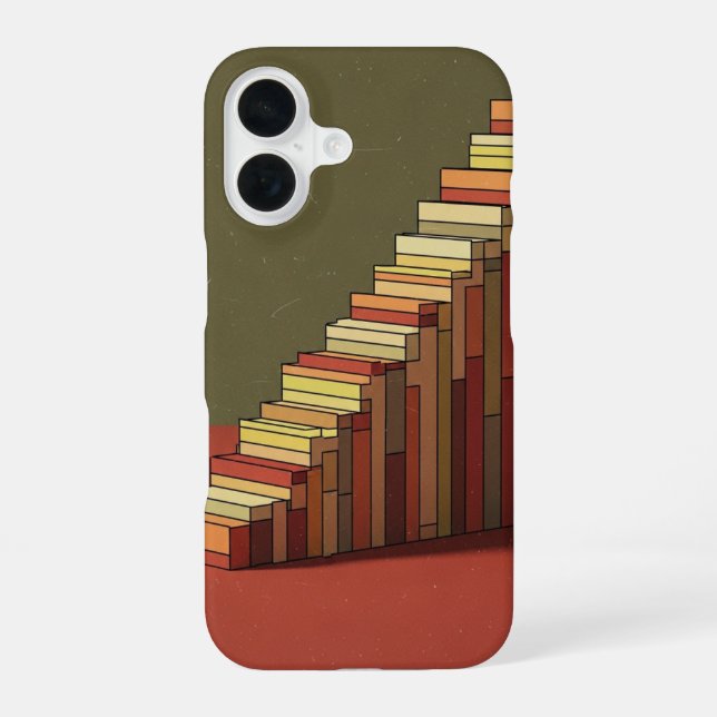 Retro Pixel Staircase iPhone 16 Case (Back)
