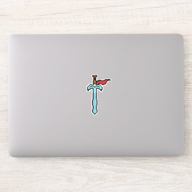 Retro Pixel Sword Sticker – Vintage RPG (Computer)