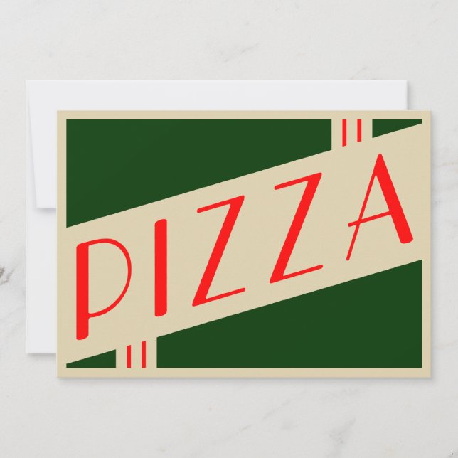 retro pizza invitation (Front)