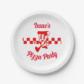 Retro Pizza Party Paper Plates