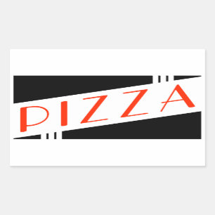 retro pizza rectangular sticker
