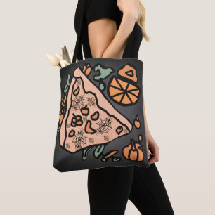 Retro Pizza with a Pumpkin Twist Tote Bag