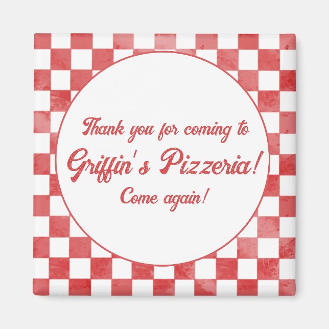 Retro Pizzeria Pizza Party Italian Birthday Party Magnet (Front)