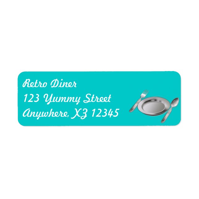 Retro Place Setting Return Address Label (Front)