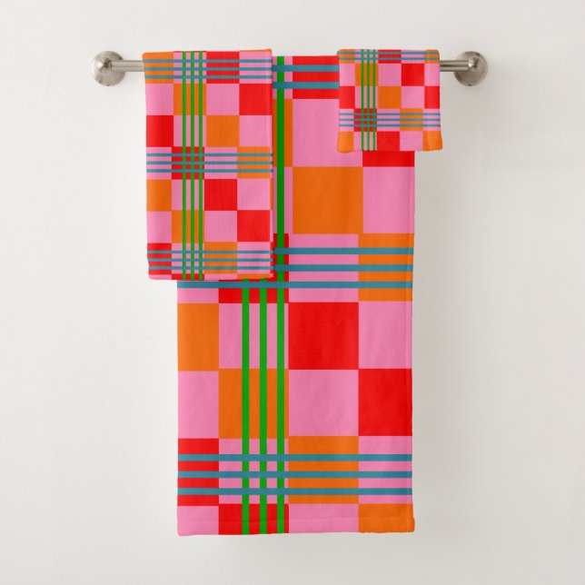 Retro Plaid  Bath Towel Set (Insitu)
