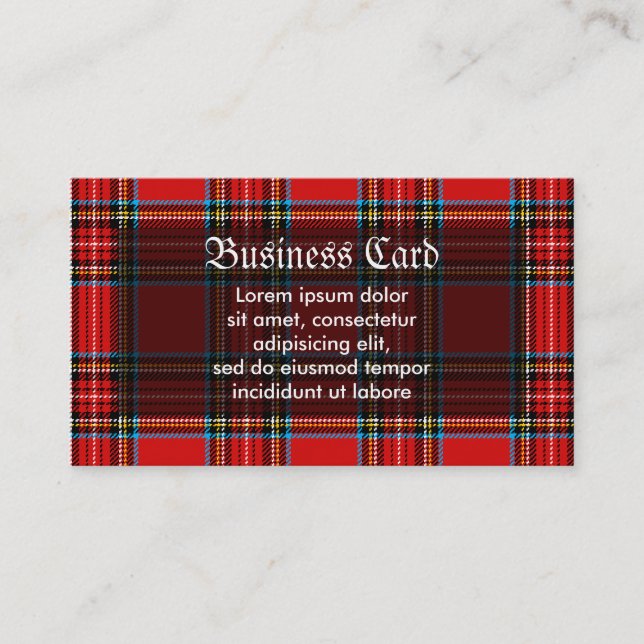 Retro Plaid Business Card (Front)
