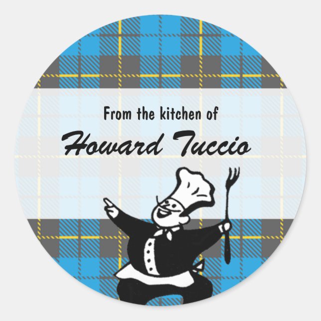 Retro Plaid "From the Kitchen" sticker (Front)