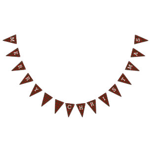 Retro Plaid Merry Christmas Bunting