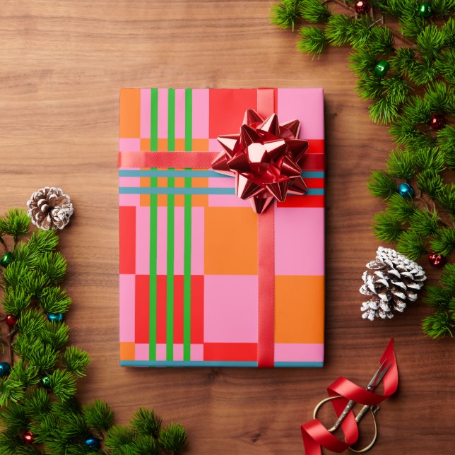 Retro Plaid  Wrapping Paper (Holiday Gift)