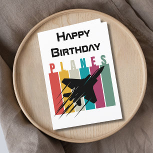 Retro Planes Jet Aeroplane Flying,Aviation Birthda Holiday Card