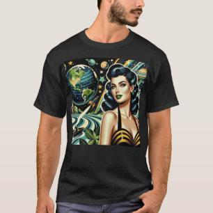 Retro Planet Pin-Up  T-Shirt